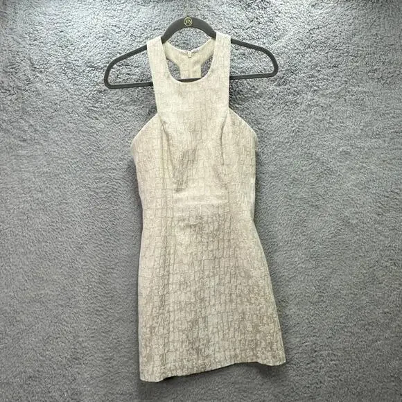 Plenty by Tracy Reese Women's Size 4 Cream Sheath Dress Racer Back Halter Top - Picture 4 of 10